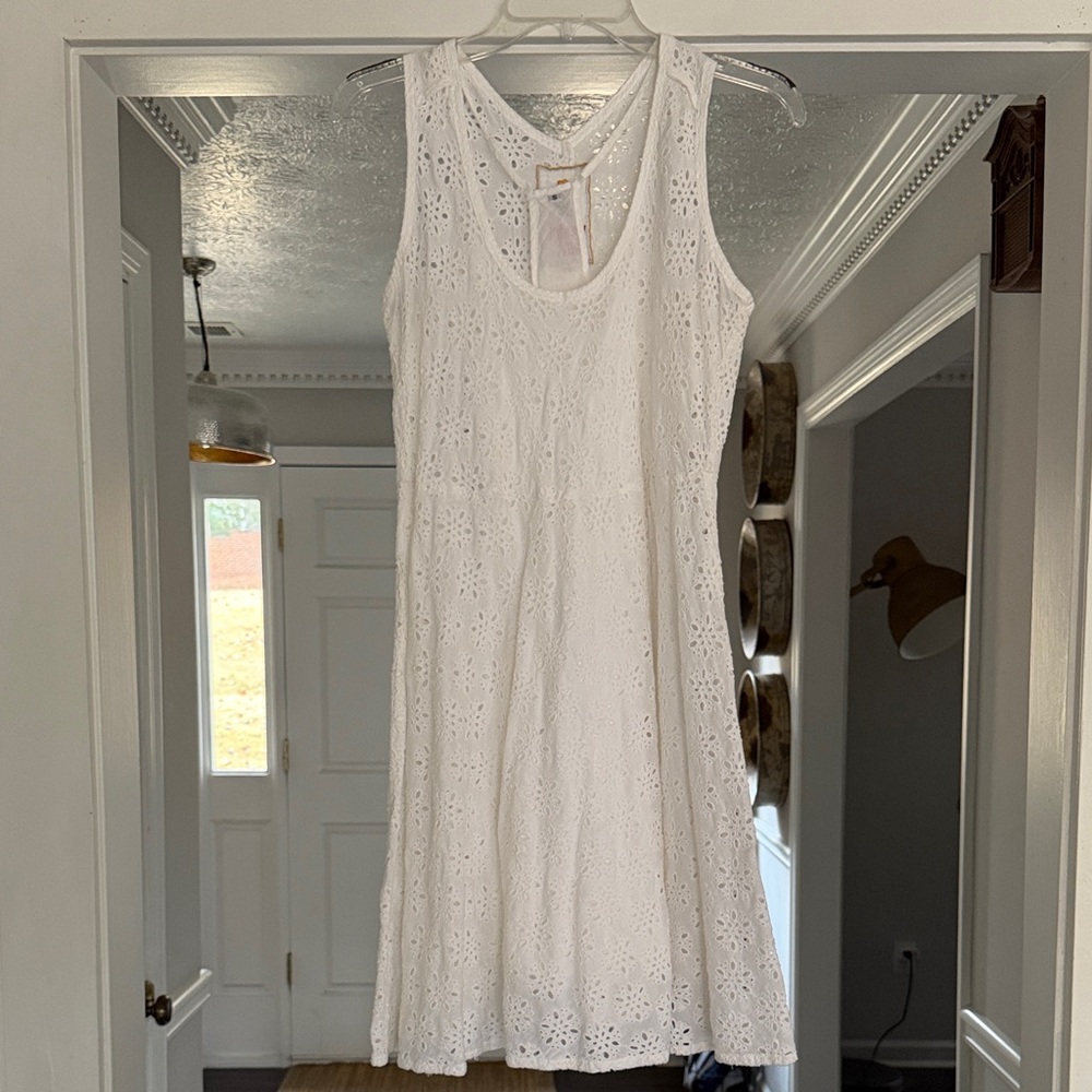 Johnny Was White Eyelet Sleeveless Dress